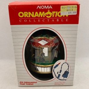 Vintage Noma Ornamotion Carousel Rotating Christmas Tree Ornament Holiday 1989